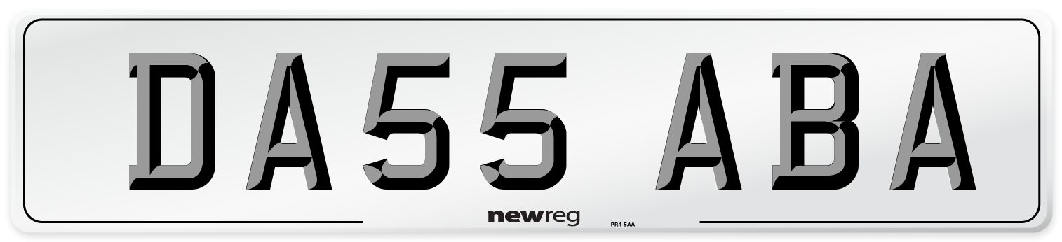 DA55 ABA Number Plate from New Reg